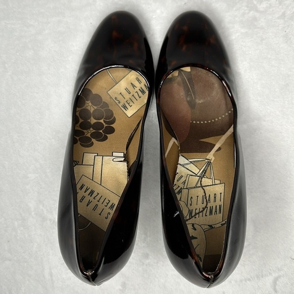 Stuart Weitzman The Beatrix Pump Tortoise Shell Heels Patent Leather 8 - Picture 5 of 9